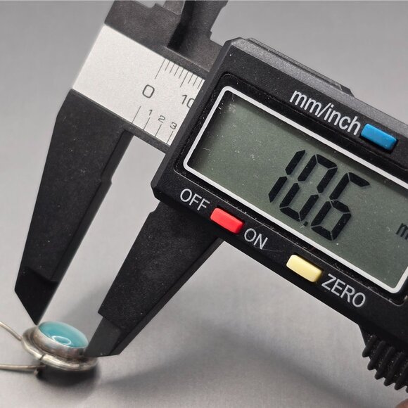 SEZGIN Sterling Silver Drop Earrings 1" Blue Cat’s Eye Signed 925 Oval 4.35g - Picture 6 of 12